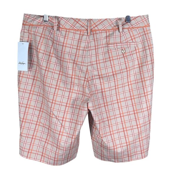 Lady Hagen NWT Womens 12 Bunker Bermuda Windowpane Plaid Golf Shorts Preppy - Picture 2 of 16